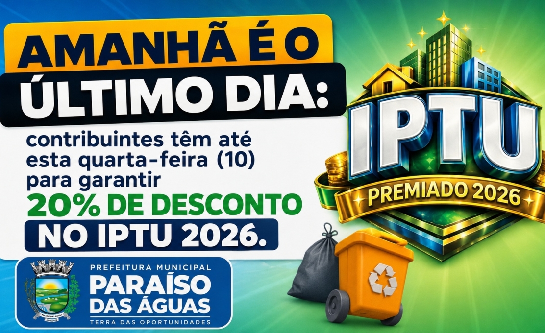 Amanhã é o último dia: contribuintes têm até esta quarta (10) para garantir 20% de desconto...