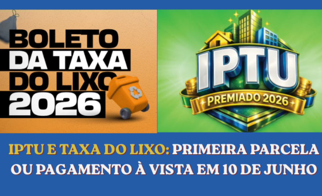 Carnês do IPTU 2026 e da Taxa do Lixo já estão sendo entregues aos contribuintes de Paraíso ...