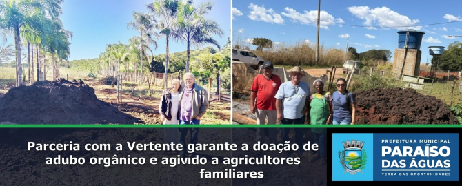 Parceria com a Vertente garante a doação de 200 toneladas de adubo orgânico a agricultores familiares